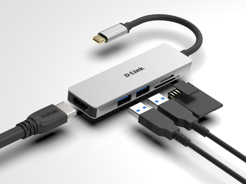 D-Link USB-Hub DUB-M530 USB 3.2 Gen 1 Type-C Aluminium, Schwarz