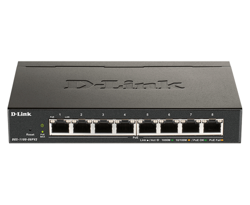 D-Link Switch DGS-1100-08PV2/E 8-Ports - smart managed