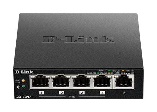 D-Link Switch DGS-1005P/E 5-Ports - unmanaged