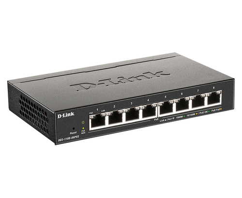 D-Link Switch DGS-1100-08PV2/E 8-Ports - smart managed